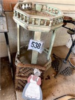 Wooden Table, Boot / Shoe Cleaner And Plaque