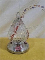 Vintage glass humming bird feeder. 5×8.