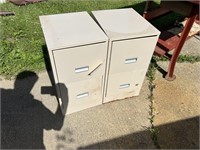 2 TWO DRAWER METAL FILE CABINETS