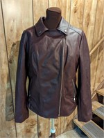 Faux leather jacket Wom. XL offset front zip
