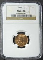 1930 WHEAT CENT NGC MS-64 RB