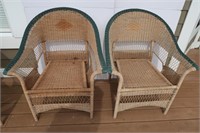 2 Wicker Porch Chairs-30"wx21"