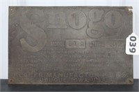 Snogo - Klauer Manufacturing Co Name/Serv # Plate