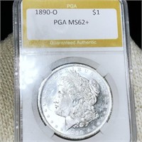 1890-O Morgan Silver Dollar PGA - MS62+