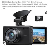 iZEEKER Dash Cam for Cars, 1080P