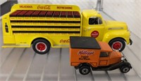 COCA COLA DIE CAST BOTTLE TRUCK, KELLOGGS MINI