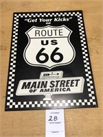 ROUTE US 66 metal 17" x 12"