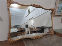 50" X 32" MIRROR WITH GOLD FRAME