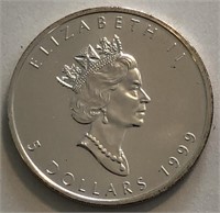 1999 Canadian 1-Oz Silver Maple Leaf