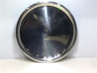 28 in round metal serving tray.