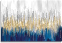 $143  XXMWallArt FC3181 32 x 48 Gold/Blue Canvas