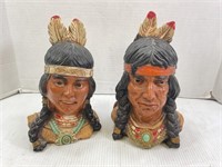 2 NATIVE AMERICAN UNIVERSAL STATUARY CORP BOOKENDS