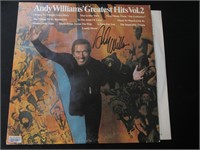 ANDY WILLIAMS SIGNED ALBUM COVER COA