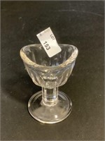 antique glass eyewash cup 3"h