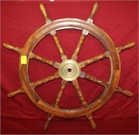 36" Vintage Mahogany Ship's Wheel