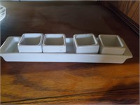 White Ceramic Condiment Serving Pieces