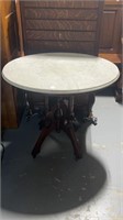 Walnut Victorian Oval Marble Top Table