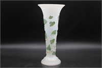 Hand Painted Ivy Milk Glass Vase