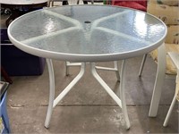 Metal Outdoor Dining Table w/ Glass Top