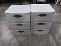 Two 3 drawer utility cabinets 20x19x29