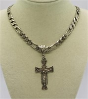 Sterling Cross on a Large Chain