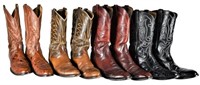 Four Pair of Vintage Men's Cowboy Boots