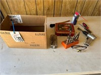 LOT OF TOOLS, DRILL BITS, AIR HAMMER, CHAIN,