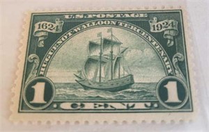 1924 1 Cent Huguenot-Wallom Tercentenary Stamp