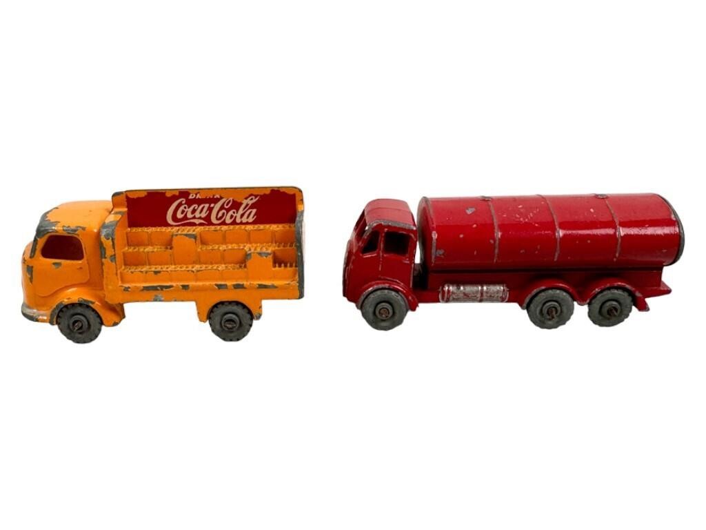 (2) Lesney Matchbox Trucks - Esso Coca-Cola