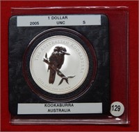 2005 Australian Dollar Kookaburra 1 Ounce Silver
