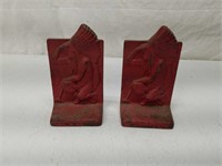 Cast Iron Native American Bookends