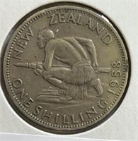 1958 New Zealand 1 Shilling