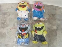 Goofy Grin Monsters ~ Set of 4 ~ 14" Plush ~ New