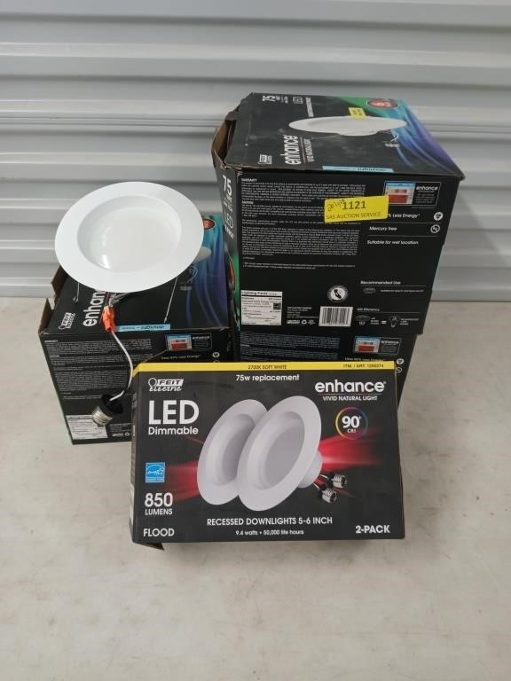 20 gently used LED dimmable recessed downlights,