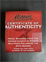 Souvenir Wood Block from Astros Dugout