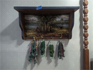 Painted Shelf with Trout