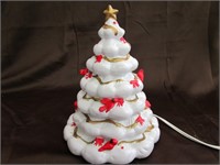 Cardinal Ceramic Christmas Tree Lighted 8.5"T