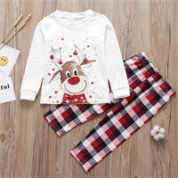 Christmas Pajamas Set polyester Xmas Deer Holiday