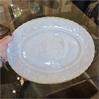 Anchor Hocking Milk Glass Turkey Platter