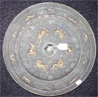 Chinese bronze disc mirror