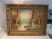 BEAUTIFUL VINTAGE FRAMED OIL LANDSCAPE