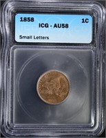 1858 FE 1C SMALL LETTERS ICG AU 58