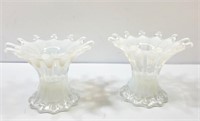 Fostoria Opalescent Glass Candle Holders