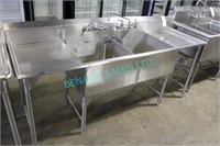 1X, 84", 2 WELL S/S SINK W/ L+R RUNOFFS + 2X TAPS