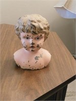 Minerva tin head doll, bustshoulders, 6.5"
