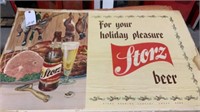 Stohr Beer Sign, Stiff Cardboard, 26 " X 41 “