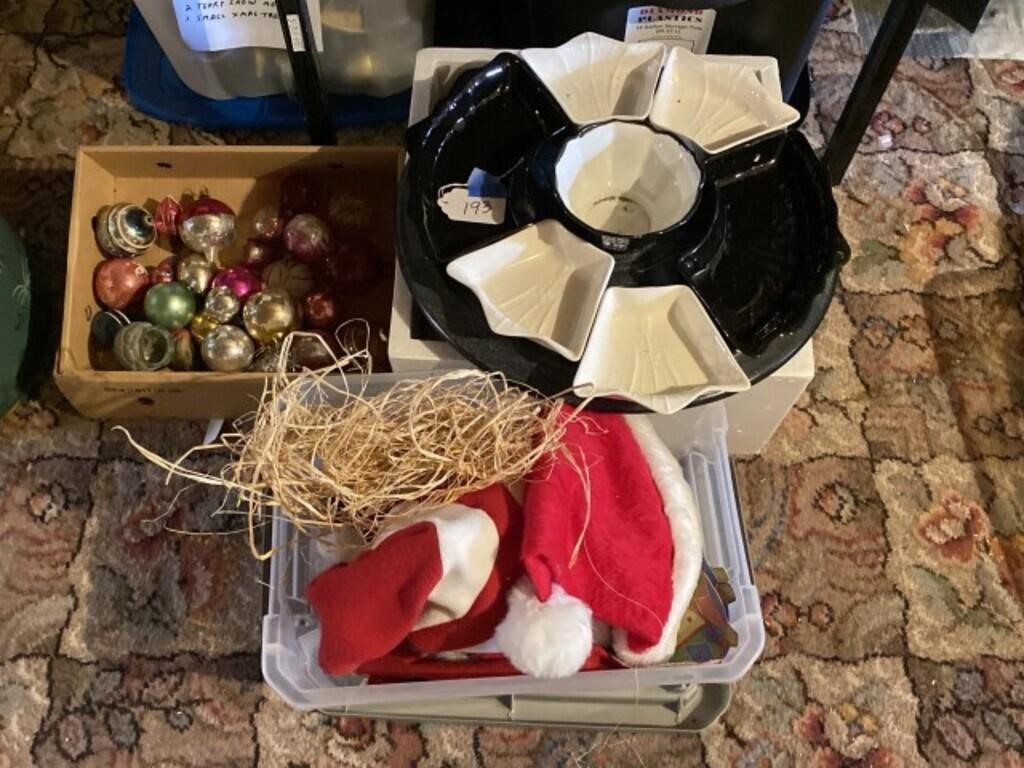 Various Totes of Christmas Decor