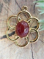 RED JASPER FLOWER PENDANT ROCK STONE LAPIDARY SPEC