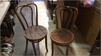 Matching pair of vintage 33 inch bent wood ice
