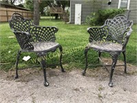 Vintage metal garden patio chairs